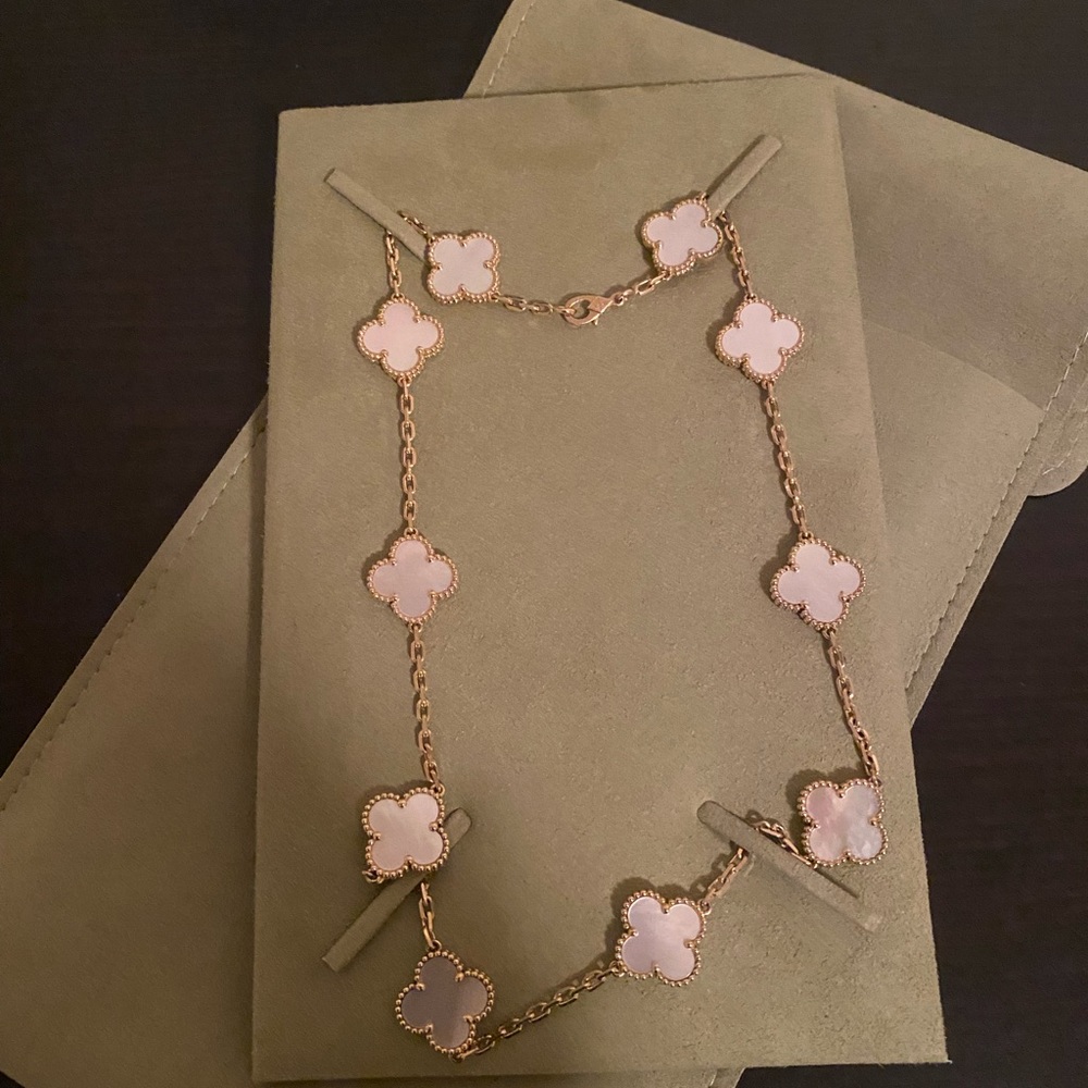 Van cleef vintage Alhambra 10 motif mop necklace